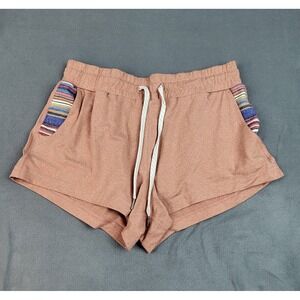 Wowie‎ Shorts Women S Orange Lightweight Stretch Drawstring Outdoor Aztec Trim